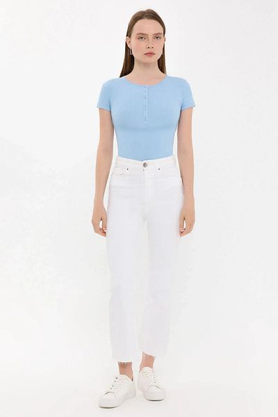 Hiccup Tricou cu mânecă scurtă cu nasturi și gât rotund