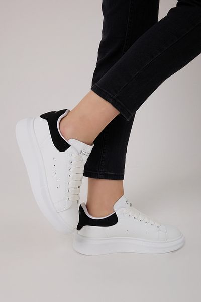 POLENS Pantofi sport unisex alb-negru în stil Mcqueen