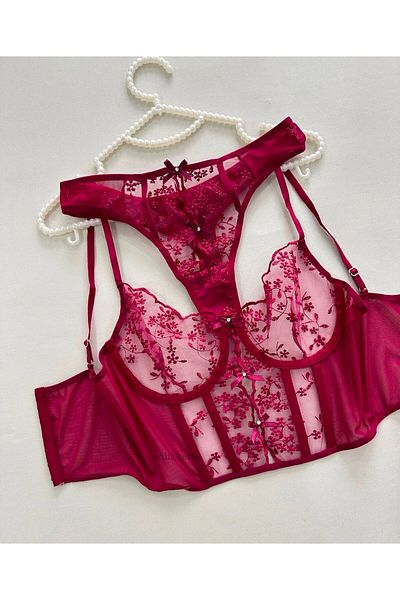 MODA SET BUSTIERE CHERRY