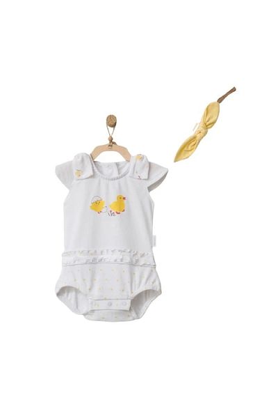 andywawa Ac21573r - Happy Chicky Baby Bodysuit Set White