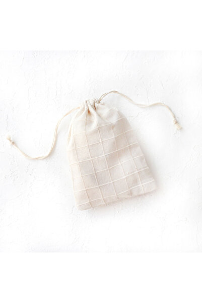 Bimotif Kareli desen Buldan bezi kumaş kese, 10x15 cm  5 adet