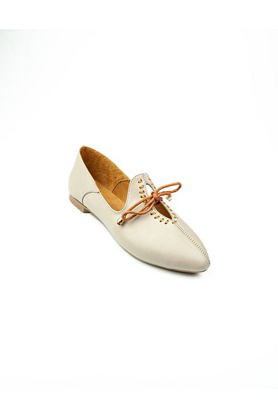 Moda Arena Moda Arena Gray Leather Ballerinas - Women'S, 300 Model with Dad