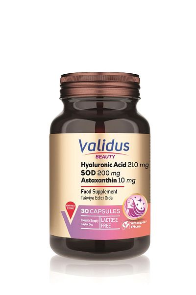 Validus 210 Mg Hyaluronic Acid + 10 Mg Astaxanthin - 30 Capsules
