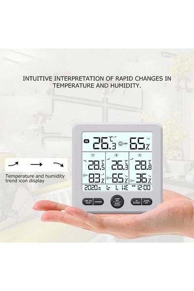 COOYA Hygrometer Indoor Outdoor Temperature Meter,with LCD Display & Alarm