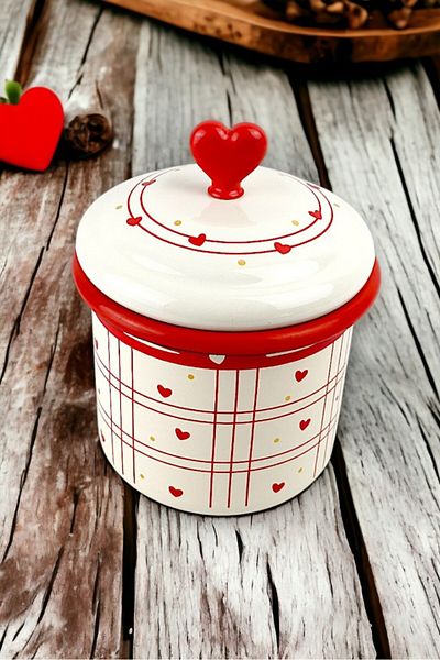 İnci Emaye 1 L Enamel Jar - Spice Bowl, Dowry, Gift, Yogurt Fermentation, Multi-Purpose Jar