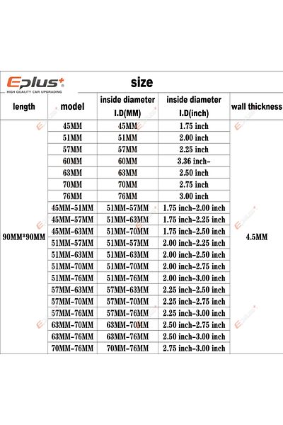 Choice موصل خرطوم أنبوب السيليكون العالمي Eplus مقاس 51 مم لمبرد متوسط وخرطوم سحب توربو مقاس 45 دي