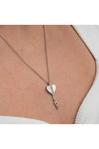 robotrend Silver Heart Infinity Women's Necklace