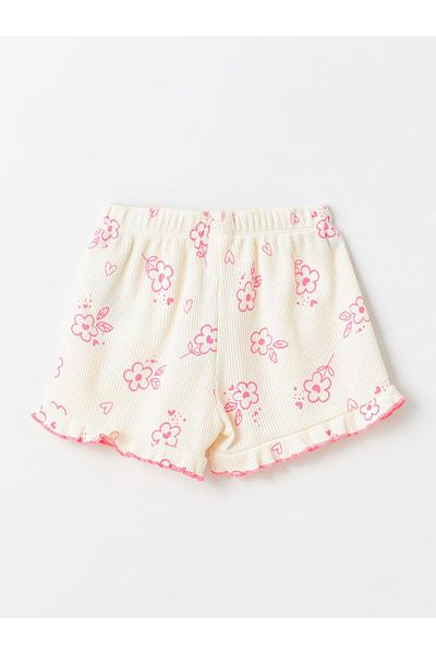 LC Waikiki Floral Baby Girl Shorts with Elastic Waist (S4)