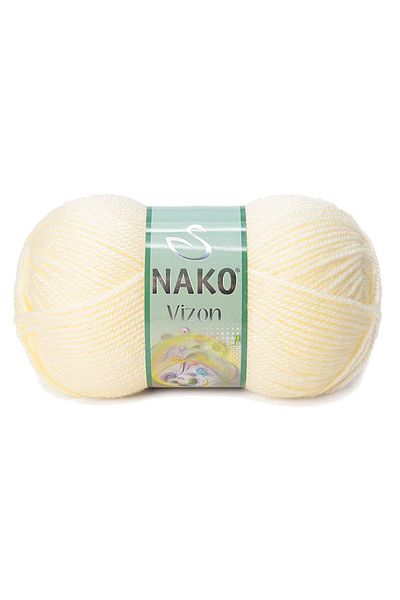 NAKO Vizon Premium 5 τεμάχια ακρυλικό πλέξιμο χειρός - μαλλί κλωστής, έγχρωμο No:256, κρέμα