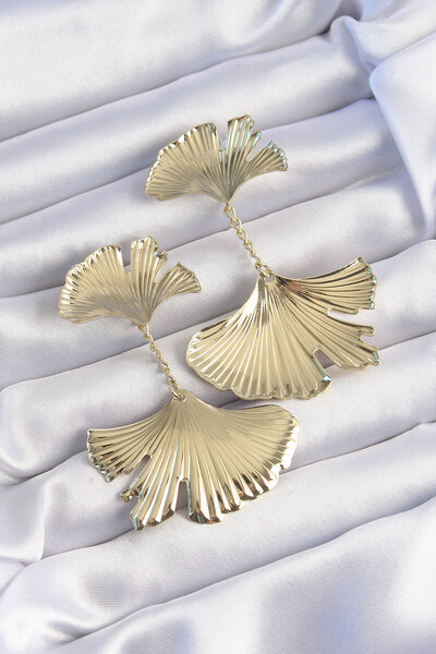 Epilons Brass Gold Color Serrated Leaf Model Dangle Earrings - Tj-Bkp9248 Zen...