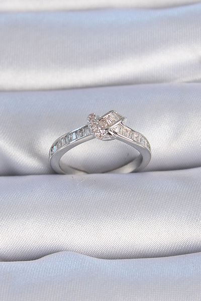 Skygo Brass Silver Color Zircon Stone Knot Model Women's Ring - Tj-Byk3345