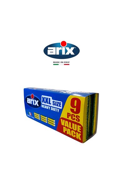 ARIX Heavy Duty XXL Scouring Sponge: 9pcs, Extra-Strong for Tough Cleaning