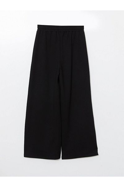 LC Waikiki Lcw Modest Black Elastic Waist Wide Leg Women's Sweatpants