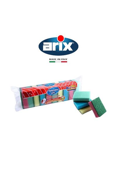ARIX Splendelli Jumbo Scouring Sponges 10 pcs Multipack Assorted Color for Efficient Cleaning