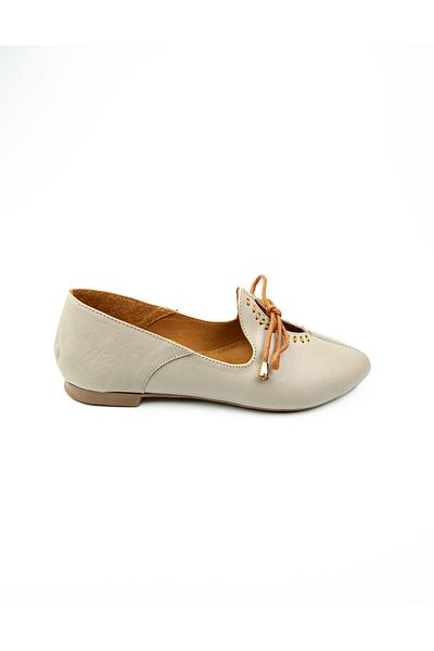 Moda Arena Moda Arena Gray Leather Ballerinas - Women'S, 300 Model with Dad