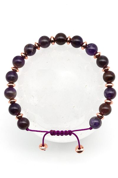 Sahra Amethyst Natural Stone Macrame Knitted Bracelet