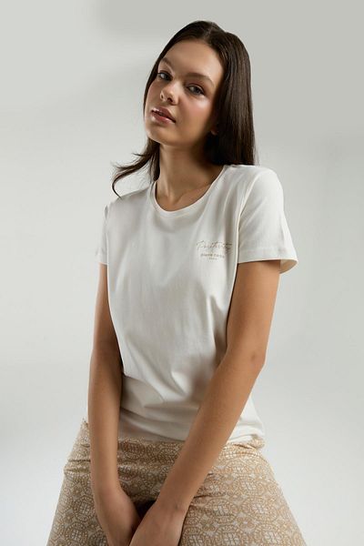 Pierre Cardin Set pijamale pentru femei, top cu gât rotund, buzunar inferior