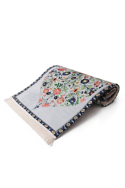 Bursa İpek Gray Quilted Sponge Prayer Rug