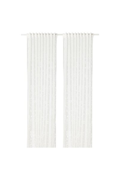 Generic Sheer curtains, 1 pair, with heading tape/white, 145x300 cm
