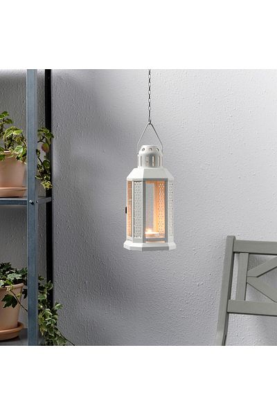 erorex Lantern for tealight, in/outdoor, white, 22 cm