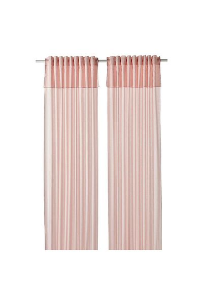erorex Curtains, 1 pair, with heading tape/pale pink pink, 145x300 cm