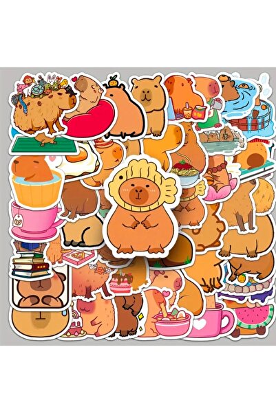 purple dragon Kapibara Capybara Sticker, 20 Adet, Çıkartma, Okul Etiketi