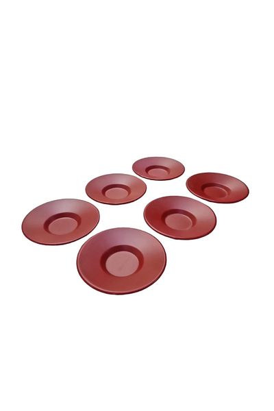 NEWSTORE HOME Matte Red Lux Melamine.6-Piece Tea Plate