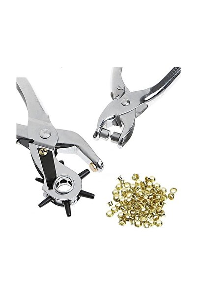 Worldtec 2 Li Kemer Delme Ve Perçin Pensesi Set Deri Plastik Delici