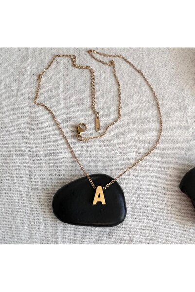 juleeco A Harfi Gold Çelik Kolye