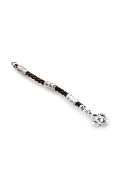 Tesbihane Kazaz Design Brown String Anti-Tarnish Metal Tassel