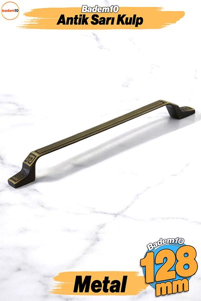 Badem10 Can Antique Yellow Metal Mâner 128 Mm 12,8 Cm Mobilier Bucătărie Sertar Dulap Dulap Mânere Mâner