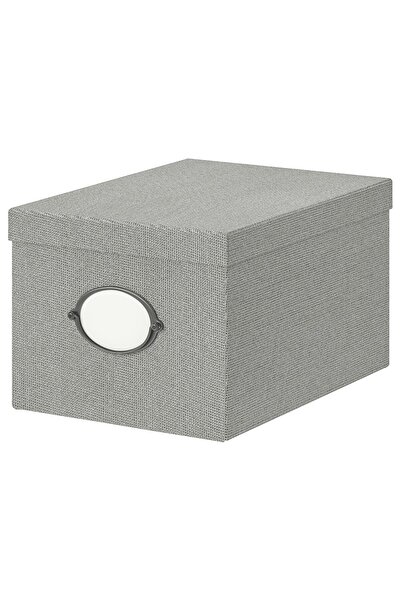 erorex Storage box with lid, grey, 25x35x20 cm