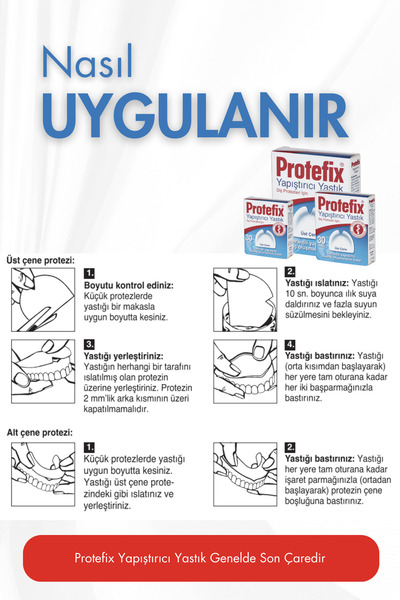 Protefix Diş Protezleri Için Üst Çene Yapıştırıcı Yastık 30 Adet