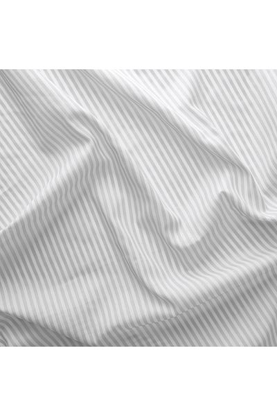 erorex Curtains, 1 pair, with heading tape/white/light grey striped, 120x300 cm