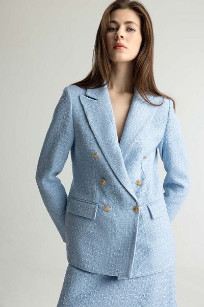 DeFacto Regular Fit Jacke Revers Tweed Blazer Jacke E5331AX25SP