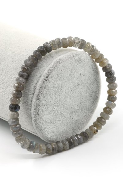 Alibaba Doğaltaş Labradorit Doğal Taş Bileklik 4 x 6 mm Fasetli Rondel Kesim