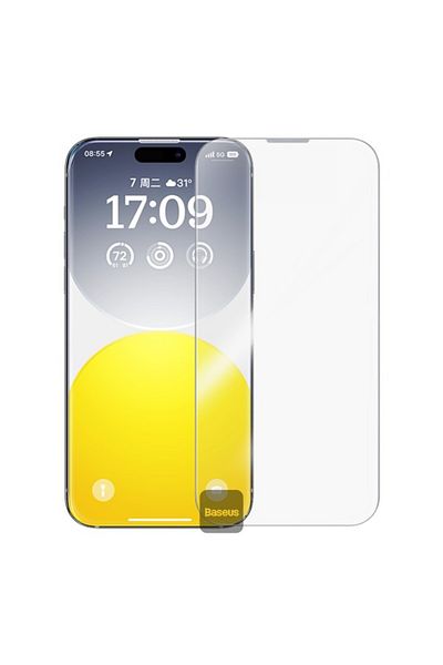 Baseus Diamond Series Full-Coverage HD Tempered Glass Screen Protector for iP 15 Pro Clear