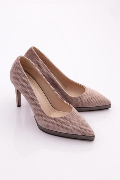 DGN Pantofi de damă cu toc decoltat din catifea platină 29635910