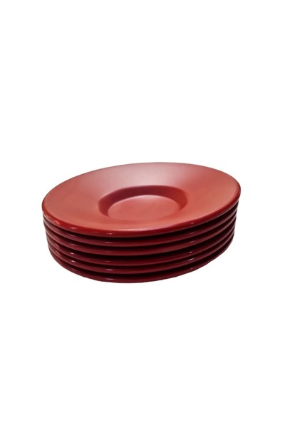 NEWSTORE HOME Matte Red Lux Melamine.6-Piece Tea Plate