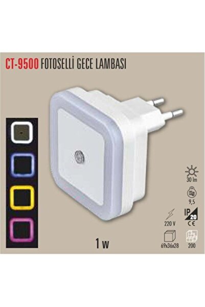 Cata Ct-9500 1w Fişli Sensörlü Gece Lambası Mavi
