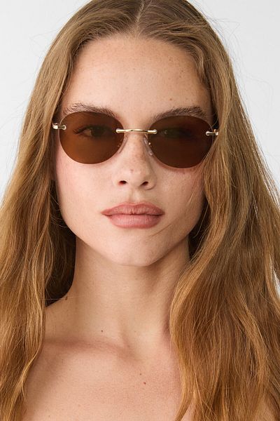 Stradivarius Oval metal sunglasses