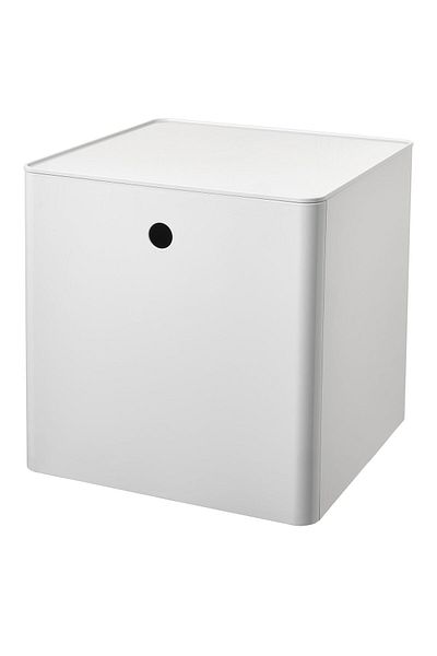 erorex Storage box with lid, white, 32x32x32 cm