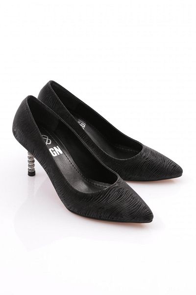 DGN Pantofi cu toc de damă cu dungi negre 2173122621