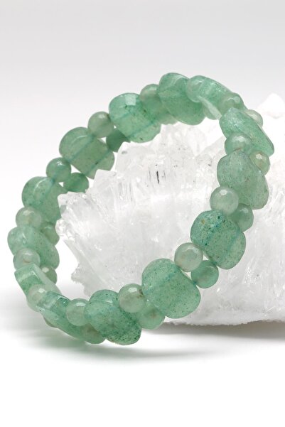 Alibaba Doğaltaş الكوارتز الأخضر - سوار بتصميم حجر الأفينتورين الطبيعي