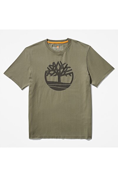 Timberland Men's Kennebec River Tree Logo Dark Green t Shirt