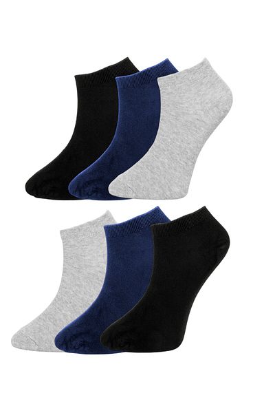 Line Smart Pack of 6 Men's Mixed Color Cotton Quality Booties Socks