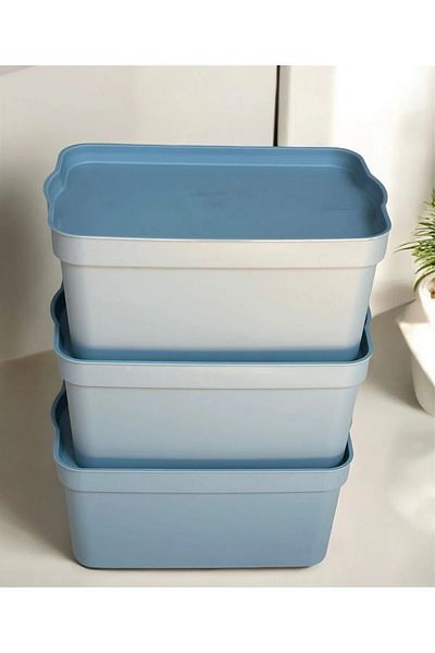 Heredot Mithra Life 3-Piece Gray Storage Set - 7.5 Lt Box with Lid, Mit1180