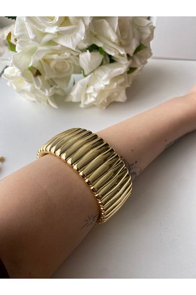 shop Women's Gold Bracelet Wide Handcuffs Stylish