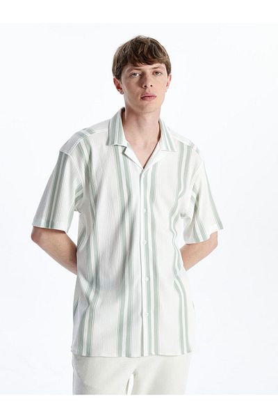 LC Waikiki Ανδρικό πουκάμισο LCW Vision Regular Fit με κοντό μανίκι Dobby