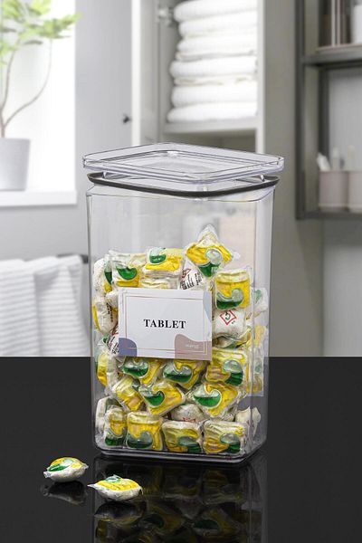 Okyanus Home Tablet Vacuum Rectangular 3.1 Lt Storage Container
